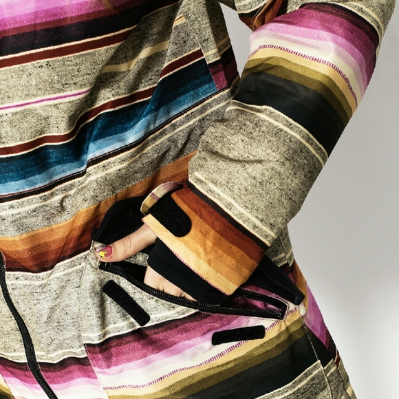 Burton Prowess Snowboard Ski Jacket Coat Baja Mija Stripe Black NWOT Large L - Picture 3 of 14